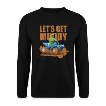 Let's get Muddy ATV Design für Quad-Fahrer - Unisex Pullover - Schwarz - Vorne - Alina (178cm) & Michal (187cm)