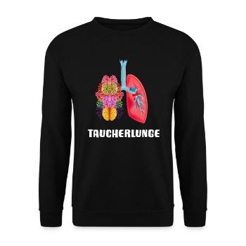 TAUCHEN Apnoetauchen mit TAUCHERlunge oxygen dive - Unisex Pullover - Schwarz - Vorne - Alina (178cm) & Michal (187cm)