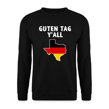 Deutsch-texanisches Design für Texas Einwanderer - Unisex Pullover - Schwarz - Vorne - Alina (178cm) & Michal (187cm)