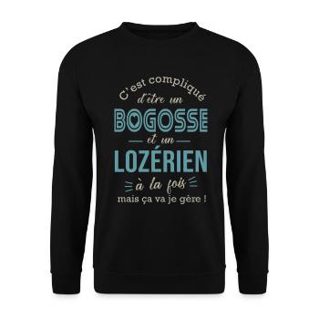 Lozére bogosse Lozérien cadeau pour Lozériens - Sweat-shirt Unisexe - noir - Devant - Alina (178cm) & Michal (187cm)