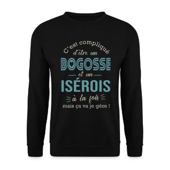 Isére bogosse Isérois cadeau pour Isérois - Sweat-shirt Unisexe - noir - Devant - Alina (178cm) & Michal (187cm)