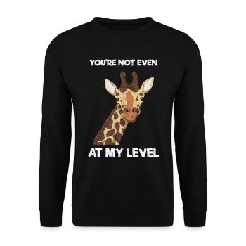 Lustige Giraffe Zoologe - Unisex Pullover - Schwarz - Vorne - Alina (178cm) & Michal (187cm)