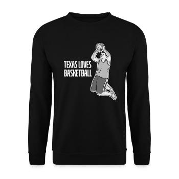 Texas basketball design for proud Texas fans - Unisex Sweatshirt - black - Front - Alina (178cm) & Michal (187cm)