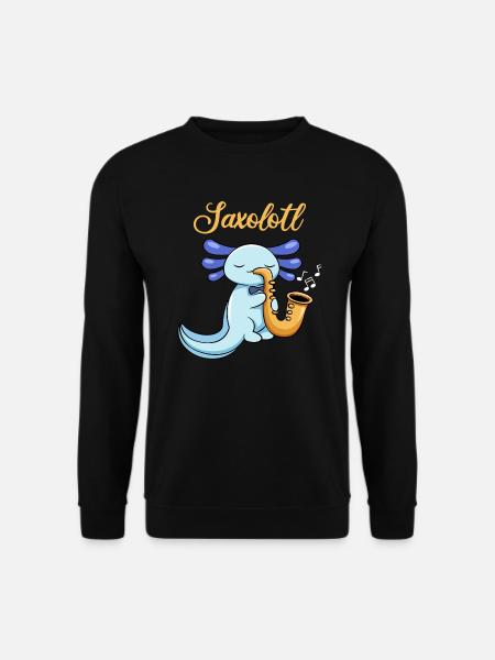 Conception de jeu de mots Saxolotl pour les amateurs d’axolotl - Sweat-shirt Unisexe - noir