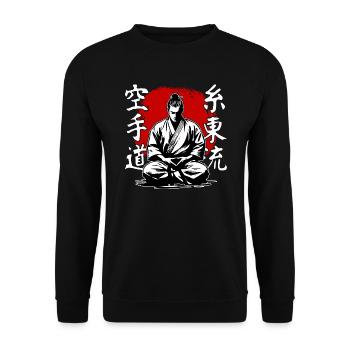 Samurai Shito Ryu Kampfkunststil Karate - Unisex Pullover - Schwarz - Vorne - Alina (178cm) & Michal (187cm)