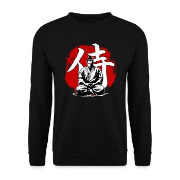 Samurai Ronin Karate Kimono Martial Arts - Unisex Sweatshirt - black - Front - Alina (178cm) & Michal (187cm)