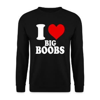 I Love Big Boobs Funny Witty Heart - Unisex Sweatshirt - black - Front - Alina (178cm) & Michal (187cm)