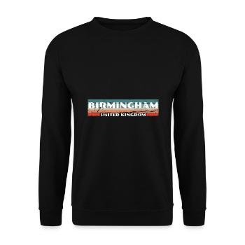Birmingham UK Vintage Britisch Brite - Unisex Pullover - Schwarz - Vorne - Alina (178cm) & Michal (187cm)