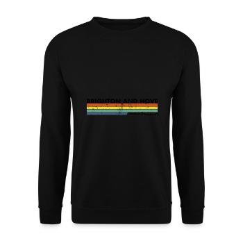 Brighton And Hove UK Vintage Britisch Brite - Unisex Pullover - Schwarz - Vorne - Alina (178cm) & Michal (187cm)