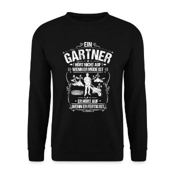 Gärtner Gärtnerei Gartenbau Fleißig Geschenk - Unisex Pullover - Schwarz - Vorne - Alina (178cm) & Michal (187cm)
