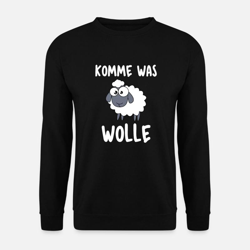 Komme was Wolle - Unisex Pullover - Schwarz