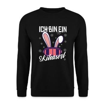Ich bin ein Skihaserl Party Kostüm - Unisex Pullover - Schwarz - Vorne - Alina (178cm) & Michal (187cm)