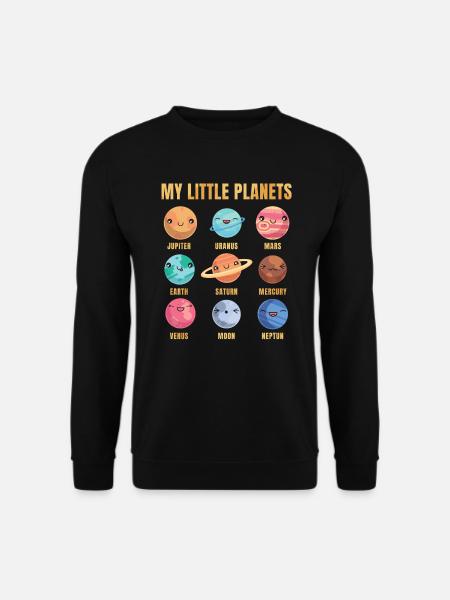 Solar System - Cute Planets - Planet - Galaxy - Unisex Pullover - Schwarz