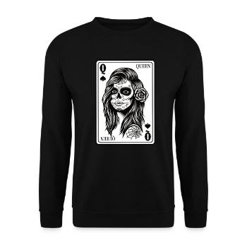 King And Queen Skull - 1/2 Card Hearts Flush - Sweat-shirt Unisexe - noir - Devant - Alina (178cm) & Michal (187cm)