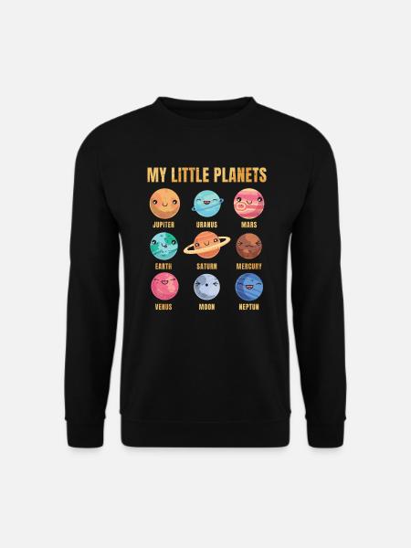 Solar System - Cute Planets - Planet - Galaxy - Sweat-shirt Unisexe - noir
