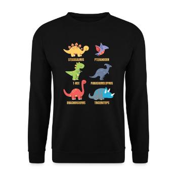 Types Of Dinosaurs Dino Identification - Cute - Unisex Sweatshirt - black - Front - Alina (178cm) & Michal (187cm)
