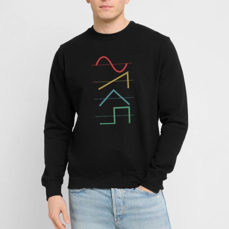Vintage Analog Synthesizer Techno Waveform - Synth Unisex Sweatshirt