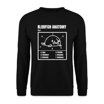 Blobby the Blobfish - Official Blobatomy - Funny - Sweat-shirt Unisexe - noir - Devant - Alina (178cm) & Michal (187cm)