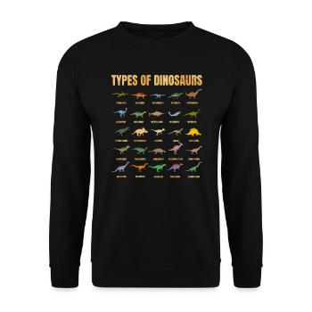 Types Of Dinosaurs Dino Identification - Cute - Unisex Sweatshirt - black - Front - Alina (178cm) & Michal (187cm)
