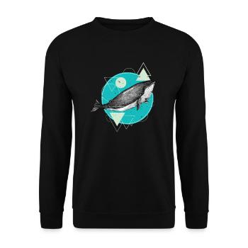 Rétro vintage baleine - Sweat-shirt Unisexe - noir - Devant - Alina (178cm) & Michal (187cm)