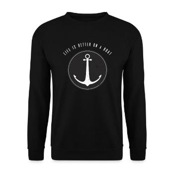 Boat - Anchor Sailors - Sweat-shirt Unisexe - noir - Devant - Alina (178cm) & Michal (187cm)