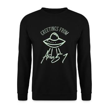 Alien Ufo - Unisex Sweatshirt - black - Front - Alina (178cm) & Michal (187cm)