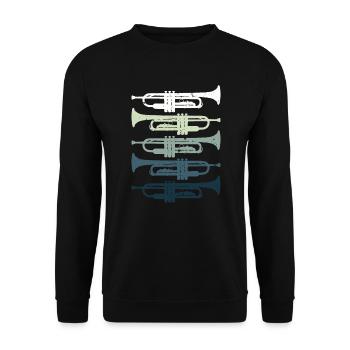 Trumpet Retro Jazz - Unisex Sweatshirt - black - Front - Alina (178cm) & Michal (187cm)