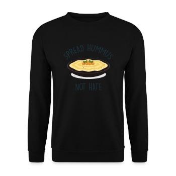 Spread Hummus Not Hate - Unisex Sweatshirt - black - Front - Alina (178cm) & Michal (187cm)