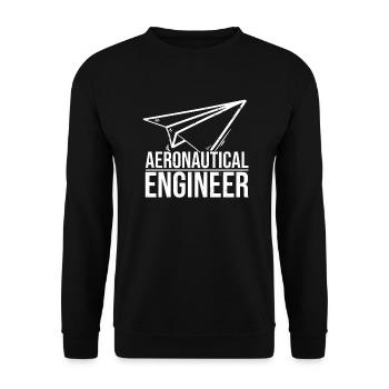 Aeronautical Engineer Paper Airplane - Unisex Pullover - Schwarz - Vorne - Alina (178cm) & Michal (187cm)