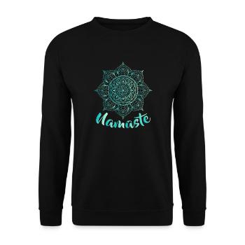 Namaste - Lotus Flower - Spiritual Yoga Om - Unisex Pullover - Schwarz - Vorne - Alina (178cm) & Michal (187cm)