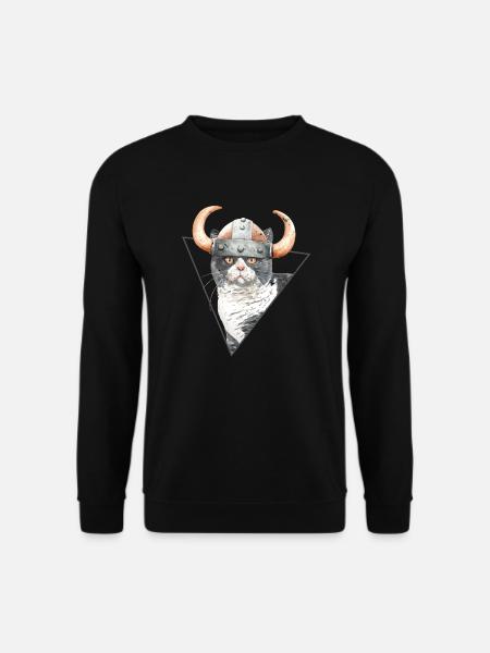Viking Kitty Cat - Unisex Pullover - Schwarz
