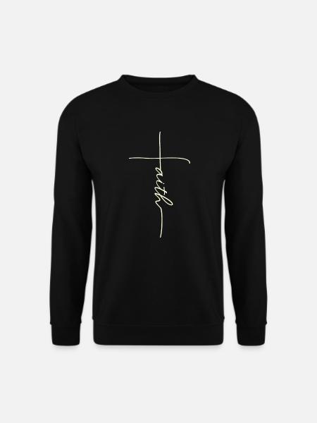 Faith Letter Print - Unisex Pullover - Schwarz