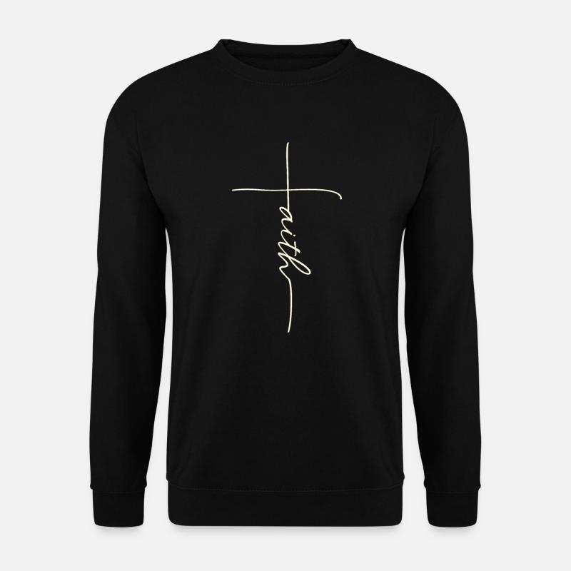 Faith Letter Print - Unisex Pullover - Schwarz