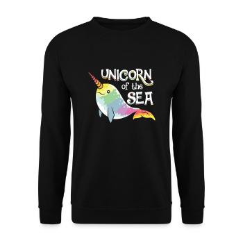 Narwhal - Unicorns of the Sea - Beach Summer Art - Unisex Pullover - Schwarz - Vorne - Alina (178cm) & Michal (187cm)