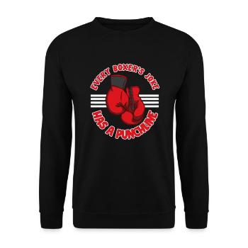 Boxing - Funny Punchline Joke - Gym Apparel - Sweat-shirt Unisexe - noir - Devant - Alina (178cm) & Michal (187cm)