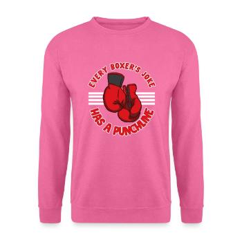 Boxing - Funny Punchline Joke - Gym Apparel - Sweat-shirt Unisexe - rose - Devant
