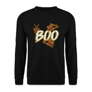 BOO - Flying Cockroach Funny - Halloween Costume - Unisex Pullover - Schwarz - Vorne - Alina (178cm) & Michal (187cm)