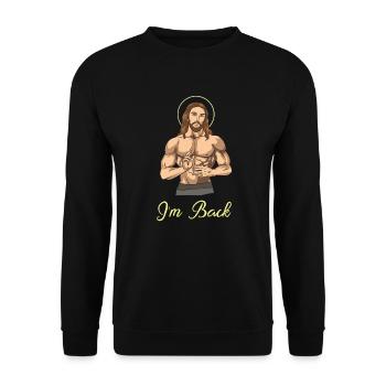 Jésus I’m Back Easter Gift Christian - Sweat-shirt Unisexe - noir - Devant - Alina (178cm) & Michal (187cm)