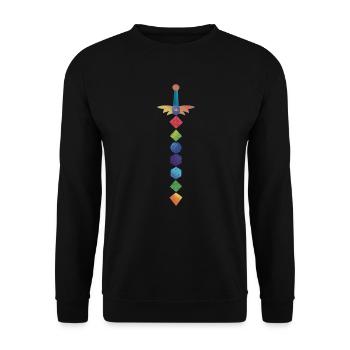 Polyhedral Dice Sword Fantasy Role-Playing Game - Sweat-shirt Unisexe - noir - Devant - Alina (178cm) & Michal (187cm)