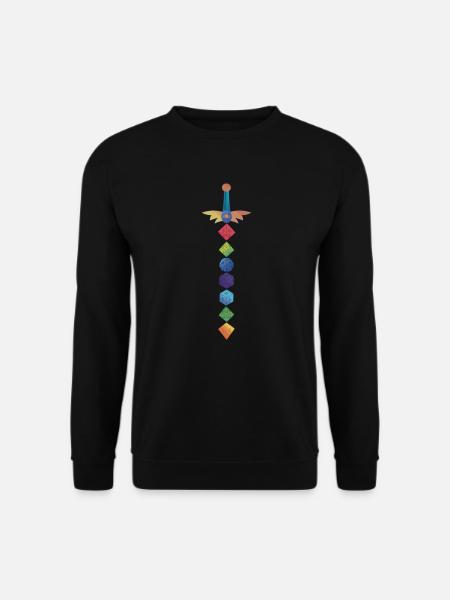 Polyhedral Dice Sword Fantasy Role-Playing Game - Unisex Pullover - Schwarz