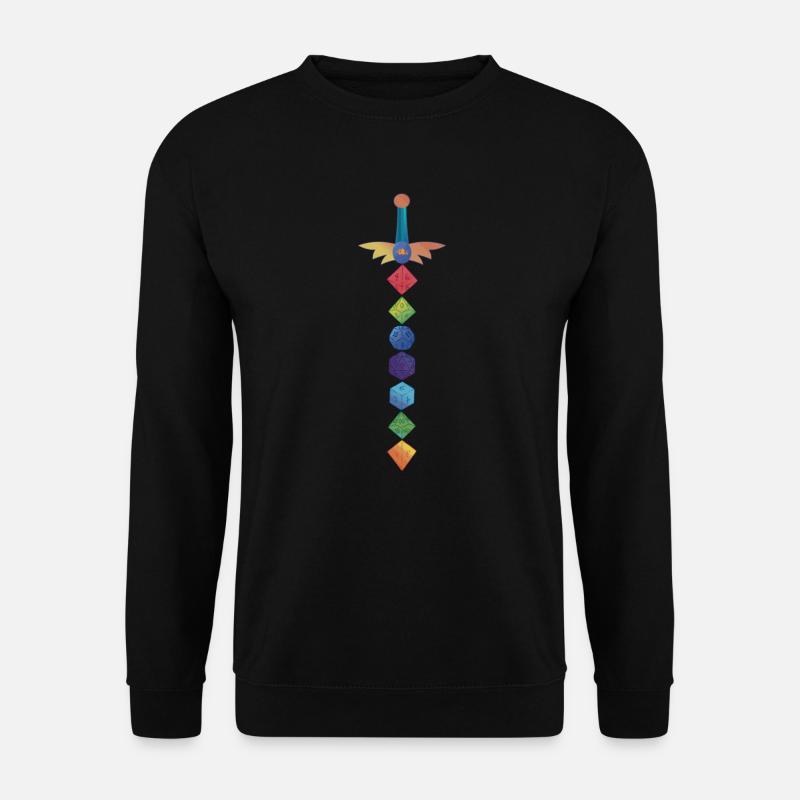 Polyhedral Dice Sword Fantasy Role-Playing Game - Unisex Pullover - Schwarz