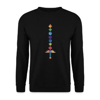 Polyhedral Dice Sword Fantasy Role-Playing Game - Sweat-shirt Unisexe - noir - Devant - Alina (178cm) & Michal (187cm)