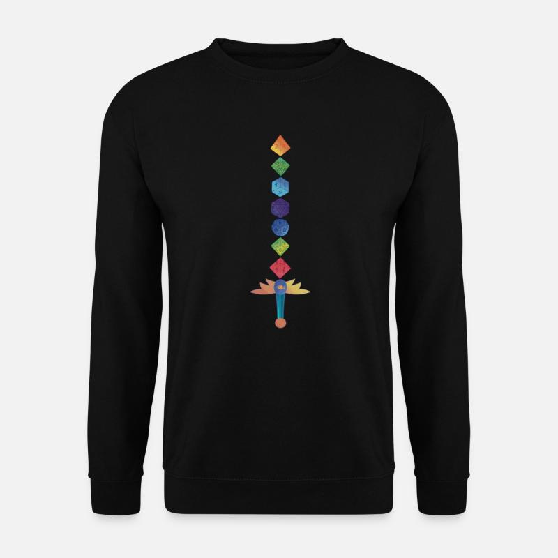 Polyhedral Dice Sword Fantasy Role-Playing Game - Unisex Pullover - Schwarz