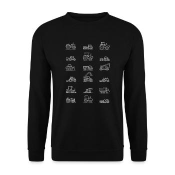 Agriculture Machines Tractor Identification Farmer - Unisex Sweatshirt - black - Front - Alina (178cm) & Michal (187cm)