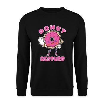 Funny Donut Disturb - Candy And Sweets Lover - - Sweat-shirt Unisexe - noir - Devant - Alina (178cm) & Michal (187cm)