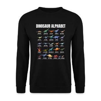 Dinosaur Alphabet - Types Of Dinosaurs - Dino - Unisex Sweatshirt - black - Front - Alina (178cm) & Michal (187cm)