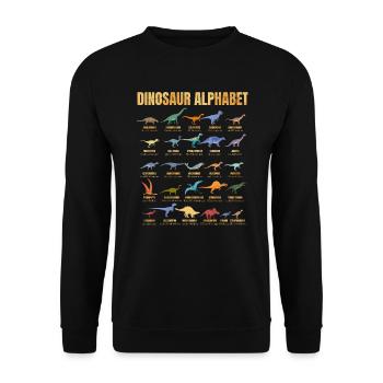 Dinosaur Alphabet - Types Of Dinosaurs - Dino - Unisex Sweatshirt - black - Front - Alina (178cm) & Michal (187cm)
