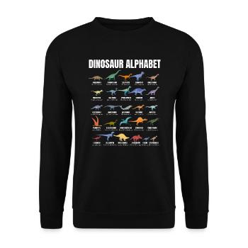 Dinosaur Alphabet - Types Of Dinosaurs - Dino - Unisex Sweatshirt - black - Front - Alina (178cm) & Michal (187cm)