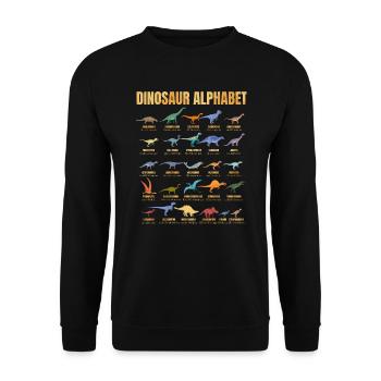 Dinosaur Alphabet - Types Of Dinosaurs - Dino - Unisex Sweatshirt - black - Front - Alina (178cm) & Michal (187cm)