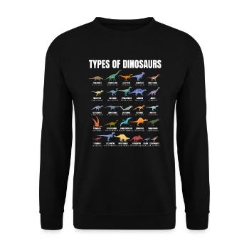 Types Of Dinosaurs Dino Identification - Cute - Unisex Sweatshirt - black - Front - Alina (178cm) & Michal (187cm)